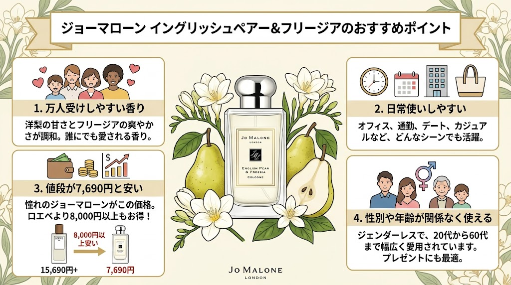 ロエベに似てる香水としてジョーマローンのおすすめポイント