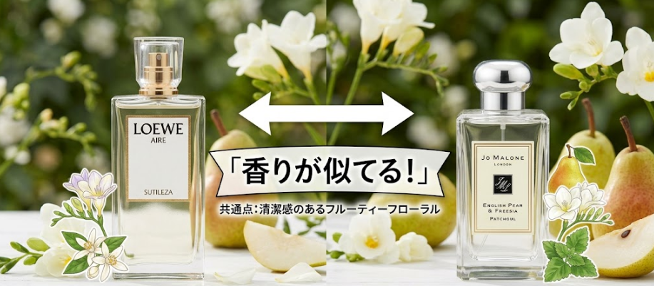 まとめ:ロエベアイレスティレサに似てる香水は『イングリッシュペアー＆フリージア』