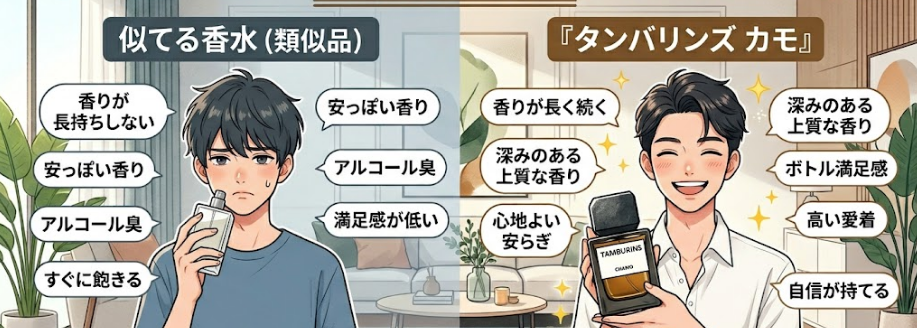 似てる香水より『タンバリンズカモ』を買うほうがお得